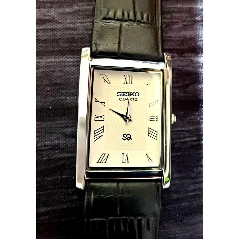 RARE NOS Seiko Men Tank Gorgeous White Dial Dress Watch * - Picture 7 of 9